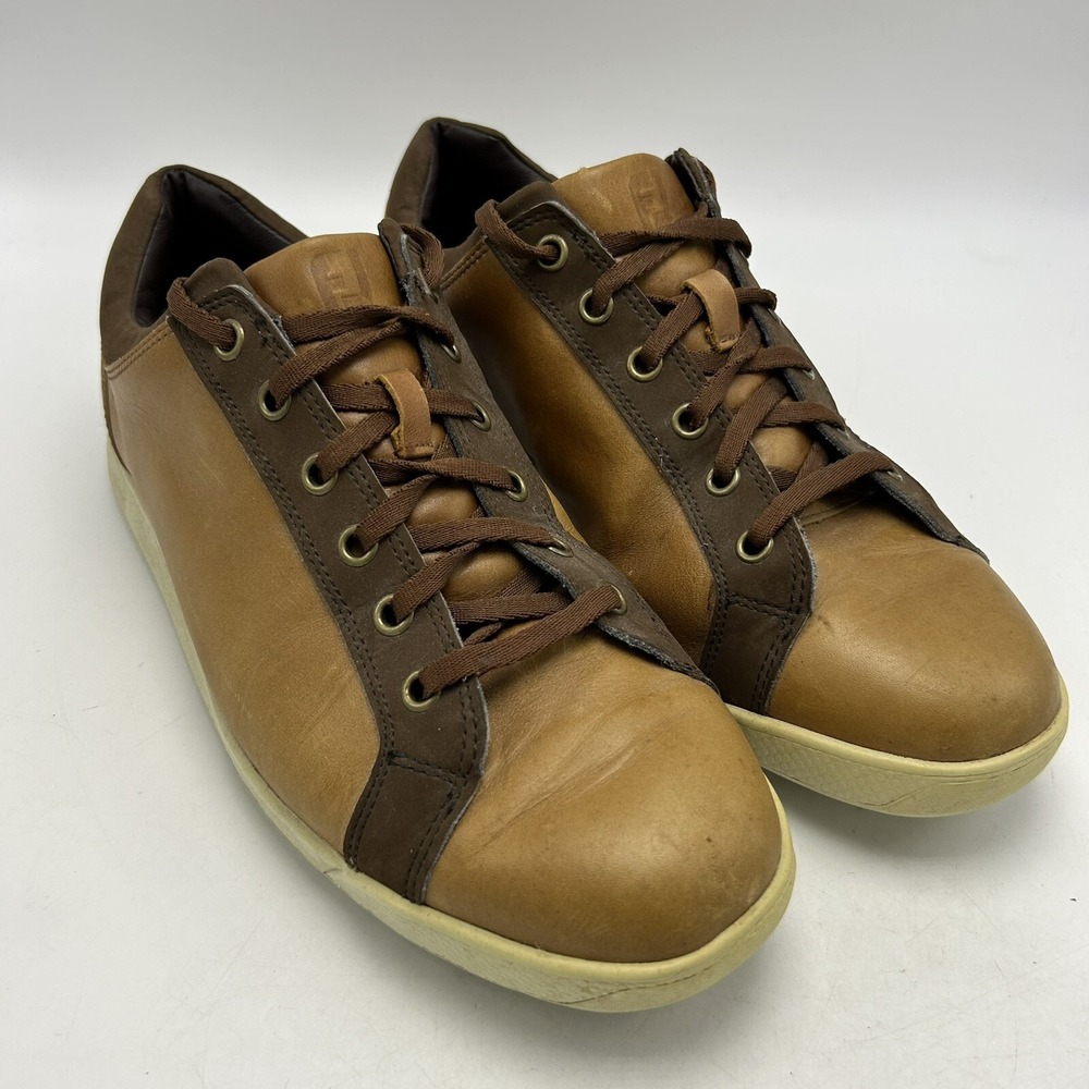 FootJoy Golf Shoes Mens 9 M Brown Leather Contour Casual Lace Up Sneaker 54212